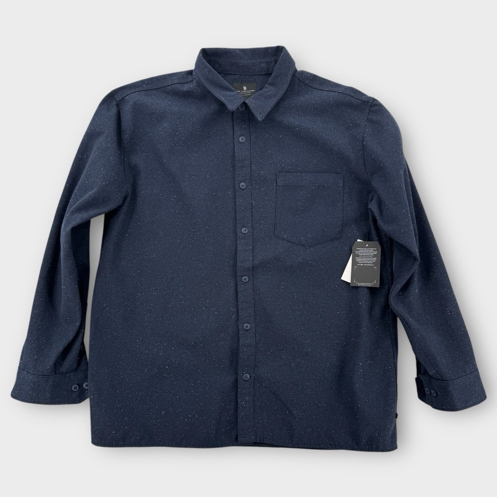 Junk Food Gordy‎ Work Shirt Mens XL Classic Fit Blue Speckled LS Heavyweight NWT